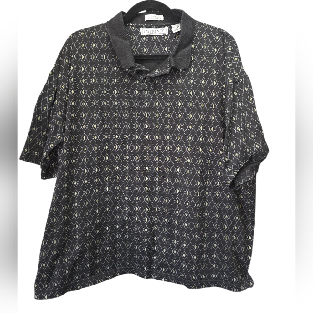 Imprints XL 60s Two Ply Mercerized Cotton Polo Geometric Golf Print Dad‎ Core